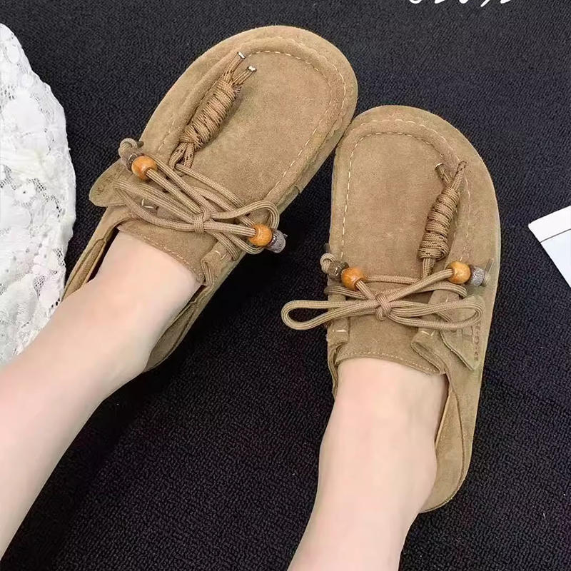 Spring And Autumn New Sand Lace-up Tassel Soft Bottom Loafers Gommino