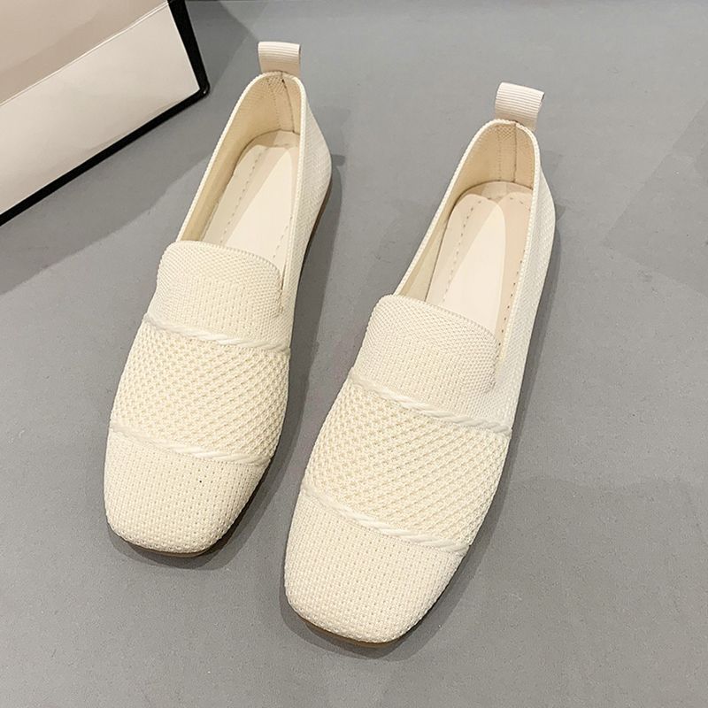 Breathable Flyknit Casual Women's Flat Shoes