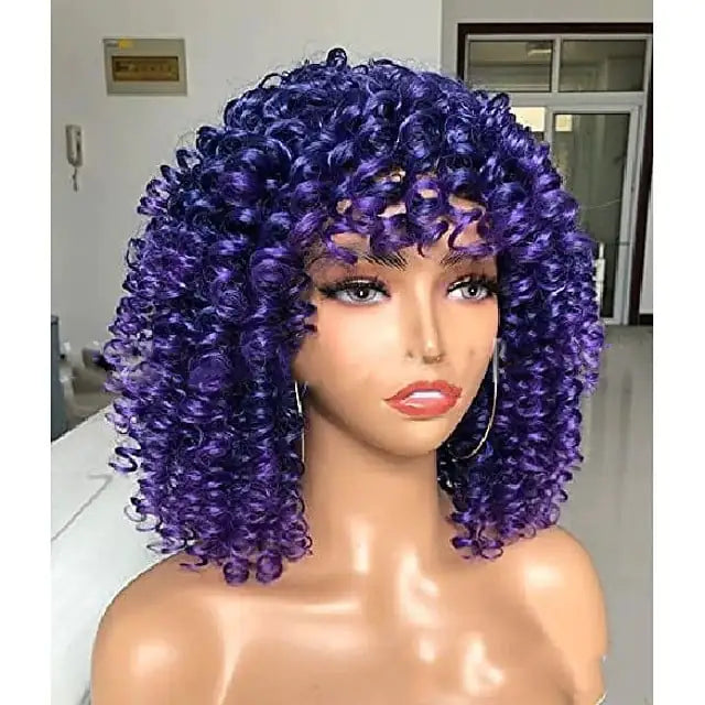 Curly High-Temperature Silk Wig Headgear