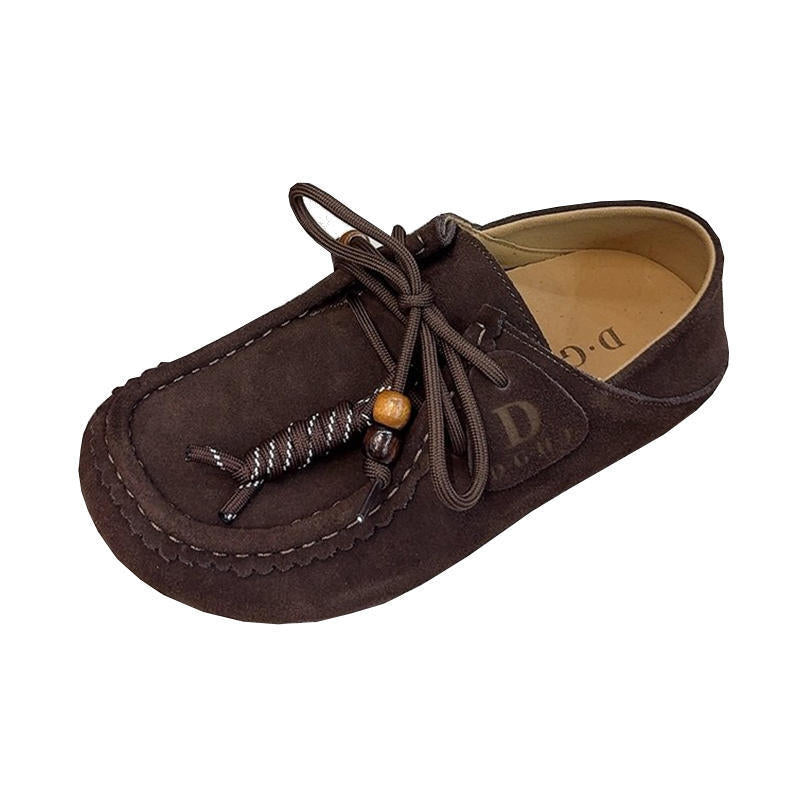 Spring And Autumn New Sand Lace-up Tassel Soft Bottom Loafers Gommino