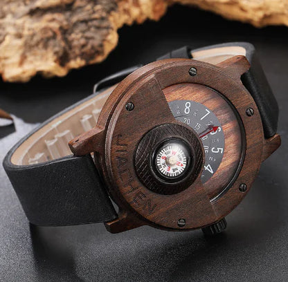 Wooden Compass Sport Quartz Watch
