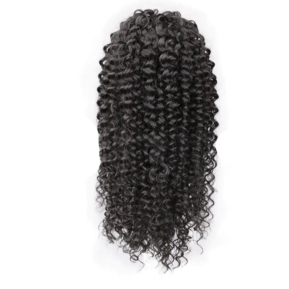 African Small Curly Wig with Drawstring Chemical Fiber