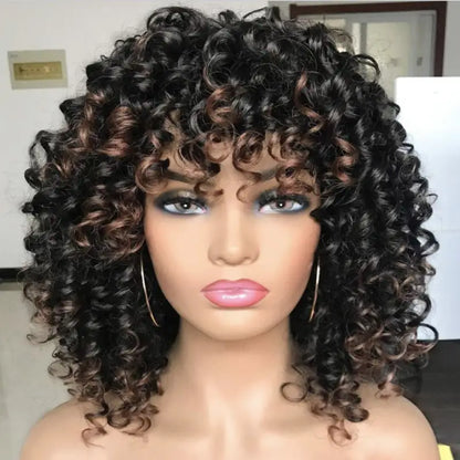 Curly High-Temperature Silk Wig Headgear