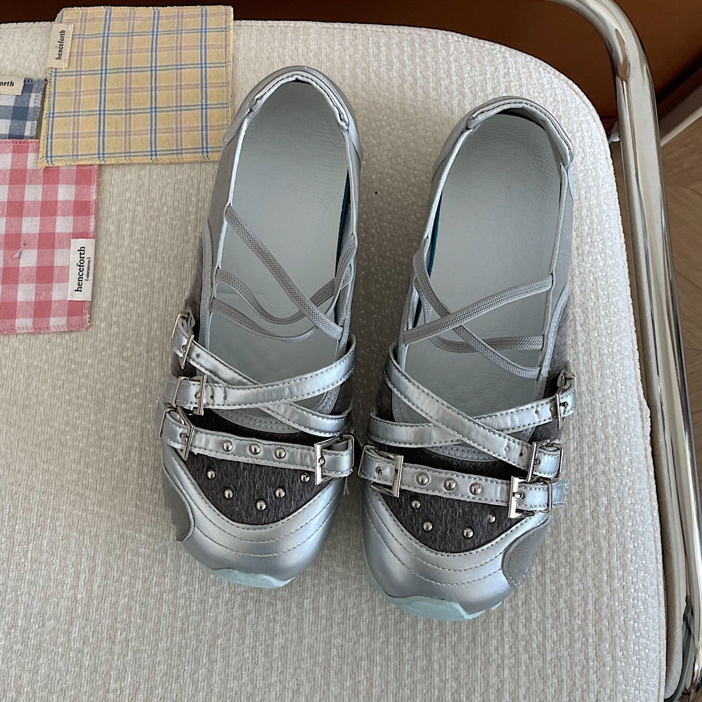 Ballet Flat Bottom Female Summer New Rivet Shallow Mouth Pumps