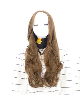 Long Curly Chemical Fiber Wig with Centered Bangs