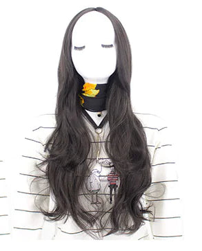 Long Curly Chemical Fiber Wig with Centered Bangs