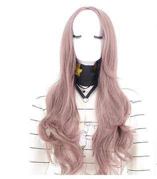 Long Curly Chemical Fiber Wig with Centered Bangs