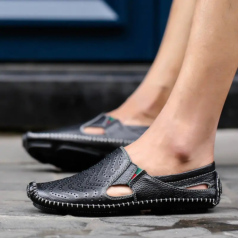 Men's Leather Sandals - Zandalias Hombre Sandale Homme