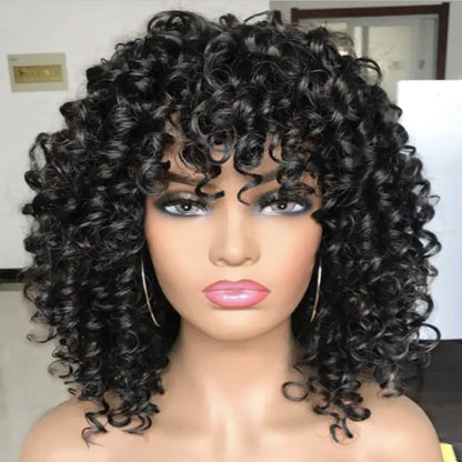Curly High-Temperature Silk Wig Headgear